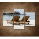 Obrazy na stenu - Lehátka na pláži - 3dielny 90x60cm