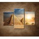 Obrazy na stenu - Západ slnka nad pyramídami - 3dielny 90x60cm
