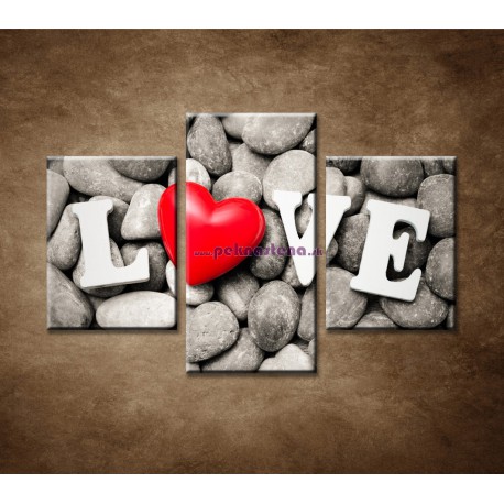 Obrazy na stenu - Love a kamene - 3dielny 90x60cm