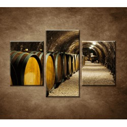 Obrazy na stenu - Staré vínne sudy - 3dielny 90x60cm