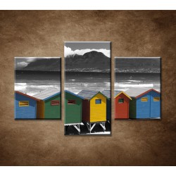 Obrazy na stenu - Farebné chatky - 3dielny 90x60cm