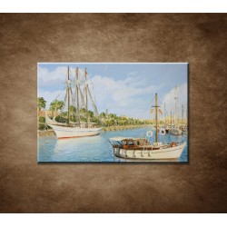 Obrazy na stenu - Olejomaľba - Jachtársky prístav