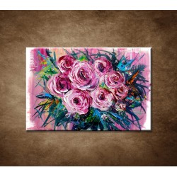 Obrazy na stenu - Olejomaľba - Kytica ruží