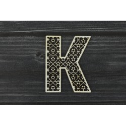 Drevený výrez - Písmeno K - motív 1