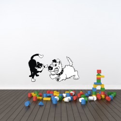 Nálepka na stenu - Mačka a pes 3