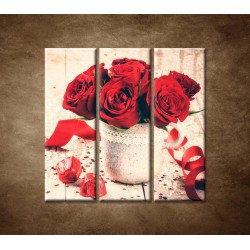 Obrazy na stenu - Valentínske ruže - 3dielny 90x90cm