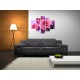 Obrazy na stenu - Ružové chryzantémy - 5dielny 100x80cm