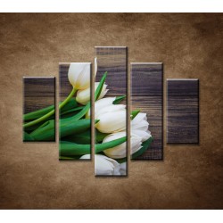 Obrazy na stenu - Prvé tulipány - 5dielny 100x80cm