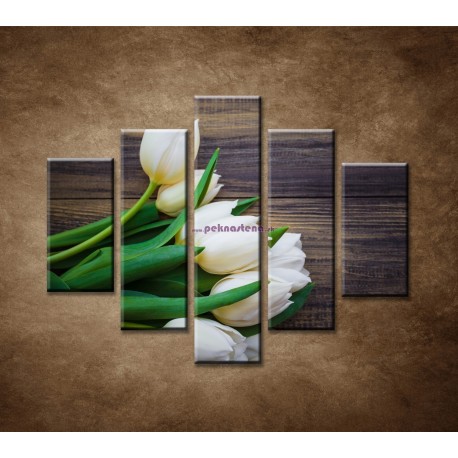 Obrazy na stenu - Prvé tulipány - 5dielny 100x80cm
