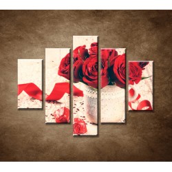 Obrazy na stenu - Valentínske ruže - 5dielny 100x80cm