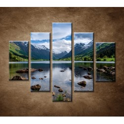 Obrazy na stenu - Nórska krajina - 5dielny 100x80cm