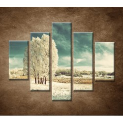 Obrazy na stenu - Zimná krajina - 5dielny 100x80cm