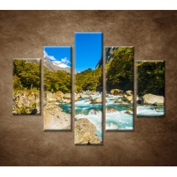 Obrazy na stenu - Potok na horách - 5dielny 100x80cm