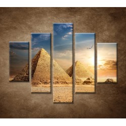 Obrazy na stenu - Západ slnka nad pyramídami - 5dielny 100x80cm