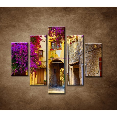 Obrazy na stenu - Ulička v Provence - 5dielny 100x80cm