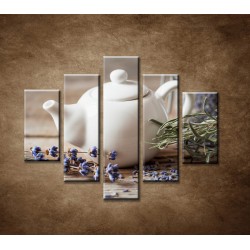 Obrazy na stenu - Levanduľový čaj - 5dielny 100x80cm