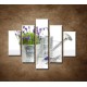 Obrazy na stenu - Vedierko s levanduľou  - 5dielny 100x80cm