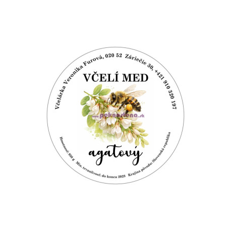 Etiketa - Včelí med - agátový