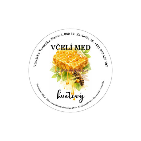 Etiketa - Včelí med - kvetový