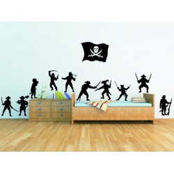 Nálepka na stenu - Piráti - 12 kusov
