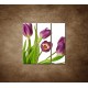 Obrazy na stenu - Fialové tulipány - 3dielny 90x90cm