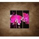 Obrazy na stenu - Ružová orchidea na čiernom pozadí - 3dielny 90x90cm