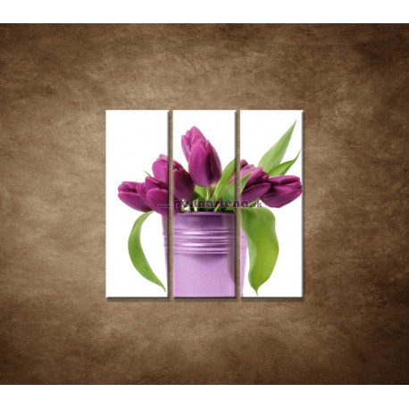 Obrazy na stenu - Svieže tulipány - 3dielny 90x90cm