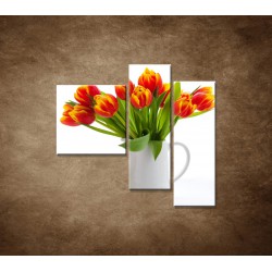 Obrazy na stenu - Červené tulipány - 3dielny 110x90cm