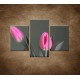 Obrazy na stenu - Ružové tulipány - 3dielny 90x60cm