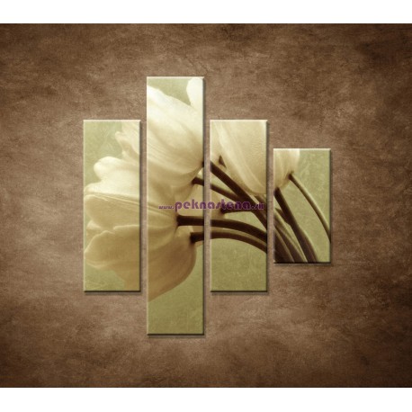 Obrazy na stenu - Kytica tulipánov - 4dielny 80x90cm