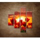 Obrazy na stenu - Západ slnka nad tulipánmi - 4dielny 80x90cm