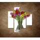 Obrazy na stenu - Tulipány vo váze - 4dielny 80x90cm