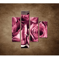 Obrazy na stenu - Kytica ruží - 4dielny 80x90cm