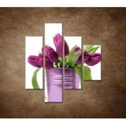 Obrazy na stenu - Svieže tulipány - 4dielny 80x90cm