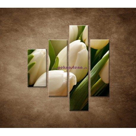 Obrazy na stenu - Kytica tulipánov - detail - 4dielny 80x90cm