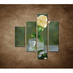 Obrazy na stenu - Maľovaná ruža - 4dielny 80x90cm