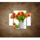 Obrazy na stenu - Červené tulipány - 4dielny 100x90cm