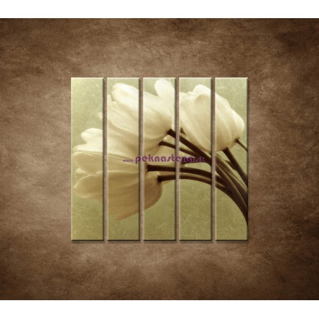Obrazy na stenu - Kytica tulipánov - 5dielny 100x100cm