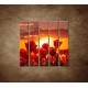 Obrazy na stenu - Západ slnka nad tulipánmi - 5dielny 100x100cm